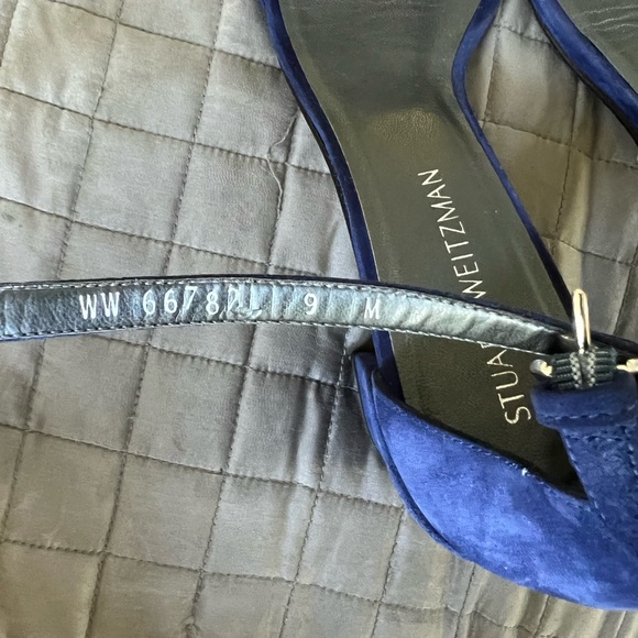 Stuart Weitzman Blue Strappy Suede Heels | Size 9 - Picture 4 of 7
